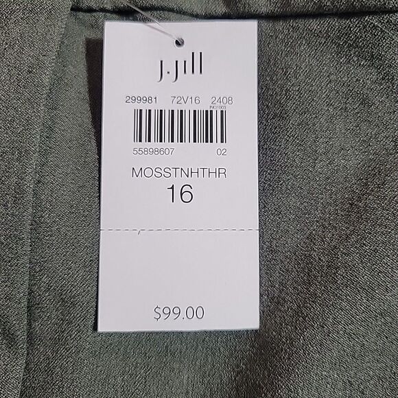 J Jill Pants Essential Stretch Twill Pants Size 16 Moss Stone Heather Office - Picture 7 of 9